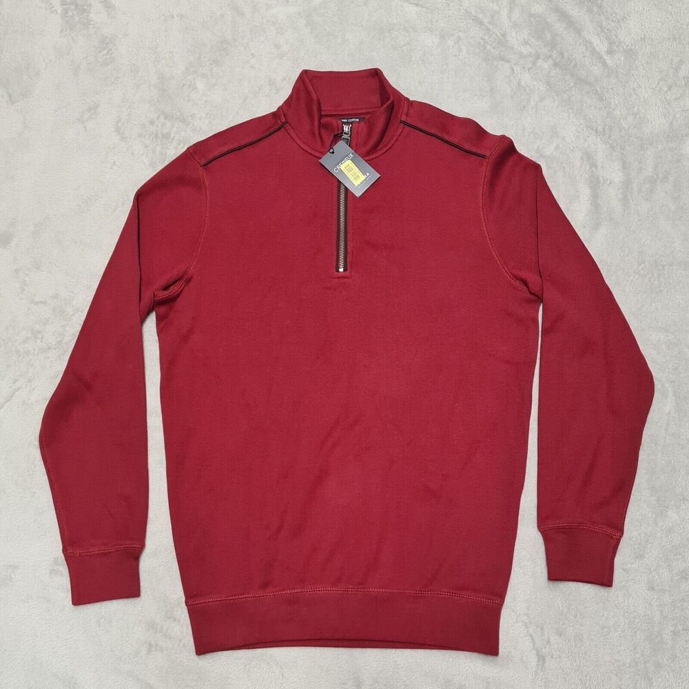 Cremieux Classics Pullover Sweater Men's SMALL Supima Cotton Golf 1/4 Zip Gorp